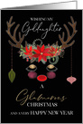 Glamour and Glitter Reindeer Merry Christmas for My Goddaughter card