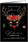 Glamour and Glitter Reindeer Merry Christmas for My Sister-in-Law card