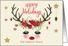 Glamour and Glitter Reindeer Happy Holidays for A Special Friend card