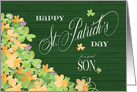 Bunches of Watercolor Shamrocks Happy St. Patrick’s Day Son card