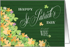 Bunches of Watercolor Shamrocks Happy St. Patrick’s Day Wife card