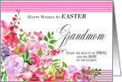 Spring Flowers and Pink Stripes Easter for Grandmom card