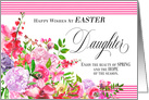 Spring Flowers and Pink Stripes Easter for Daughter card