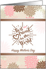 Soft Pinks and Neutral Mums With Hearts Mother’s Day Friend card