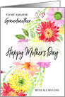 Bright Watercolor Flowers Happy Mother’s Day Grandmother card
