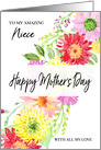 Burst of Color Floral First Mother’s Day Niece card