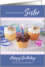 Cupcakes and Ribbon Happy Birthday Sister card