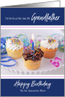 Cupcakes and Ribbon Happy Birthday Grandfather card