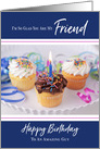 Cupcakes and Ribbon Happy Birthday Friend card
