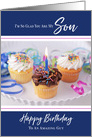 Cupcakes and Ribbon Happy Birthday Son card