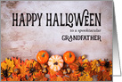 Pumpkins, Spiders and Leaves Happy Halloween for Grandfather card