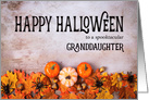 Pumpkins, Spiders and Leaves Happy Halloween for Granddaughter card