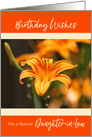 Day Lily Happy Birthday for Daughter-in-Law card