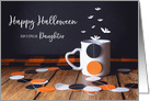 Happy Halloween Confetti, Bats and Mug for Daughter card