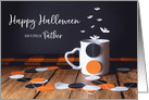 Happy Halloween Confetti, Bats and Mug for Father card