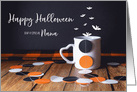 Happy Halloween Confetti, Bats and Mug for Nana card