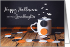 Happy Halloween Confetti, Bats and Mug for Granddaughter card