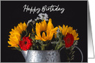 Happy Birthday Sunflowers, Mums and Wildflowers card
