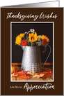Fall Flowers and Autumn Leaves Thanksgiving For Business Clients card