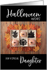 Pumpkins, Spiders and Haunted House Halloween Daughter card