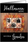 Pumpkins, Spiders and Haunted House Halloween Grandson card