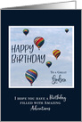 Hot Air Balloon Birthday Godson card