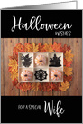 Pumpkins, Spiders and Haunted House Halloween Wife card