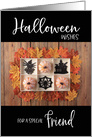 Pumpkins, Spiders and Haunted House Halloween Friend card