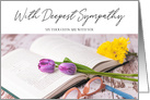 Book and Flowers Deepest Sympathy card