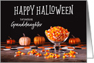 Candy Corn and Glowy Pumpkins Happy Halloween Granddaughter card