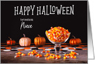 Candy Corn and Glowy Pumpkins Happy Halloween Niece card