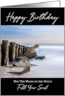 Happy Birthday Ocean Jetty and Rocks card