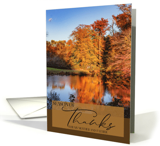 Fall Colors and Reflections For Mother and Father on Thanksgiving card