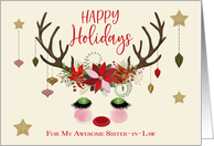 Glamour and Glitter Reindeer Happy Holidays for My Sister-in-Law card