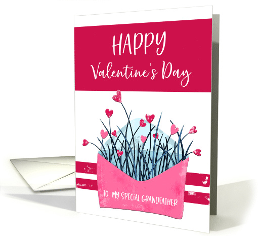 Red and Pink Growing Hearts Valentine's Day for Grandfather card