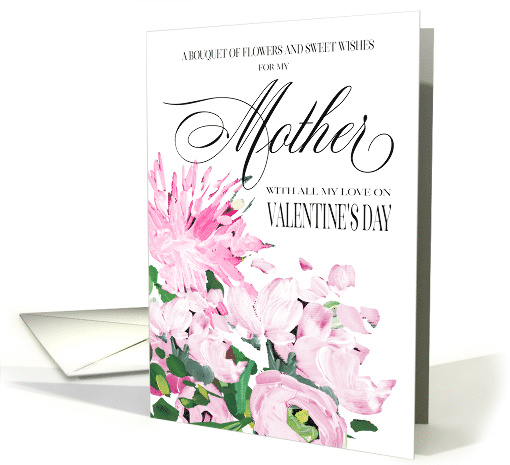Shades of Pink Floral Bouquet Valentine for Mother card (1596560)