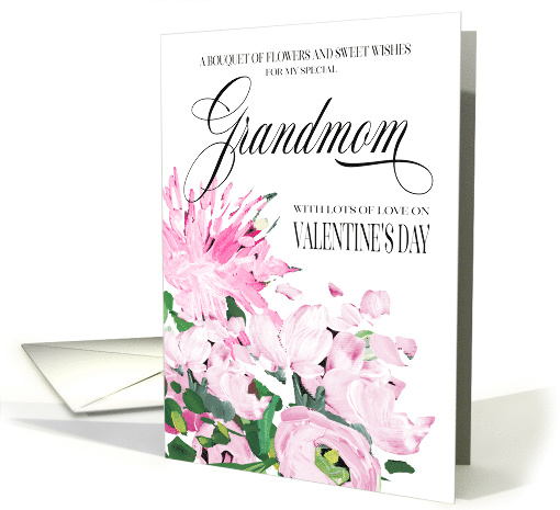 Shades of Pink Floral Bouquet Valentine for Grandmom card (1596772)