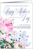 Shades of Pink and Blue Floral Bouquet Mother’s Day for Grandmother card