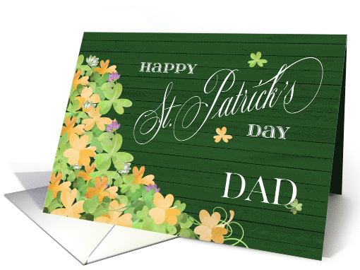 Bunches of Watercolor Shamrocks Happy St. Patrick's Day for Dad card