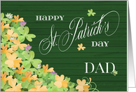 Bunches of Watercolor Shamrocks Happy St. Patrick’s Day for Dad card