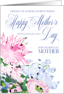 Shades of Pink and Blue Floral Bouquet Mother’s Day for Mother card