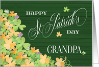 Bunches of Watercolor Shamrocks Happy St. Patrick’s Day for Grandpa card