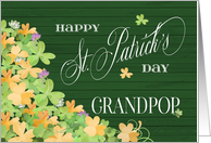 Bunches of Watercolor Shamrocks Happy St. Patrick’s Day for Grandpop card