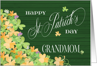 Bunches of Watercolor Shamrocks Happy St. Patrick’s Day for Grandmom card