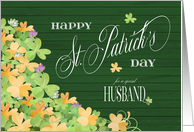 Bunches of Watercolor Shamrocks Happy St. Patrick’s Day Husband card
