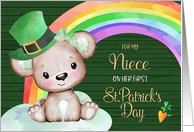 Teddy Bear and Rainbow Niece’s First St. Patrick’s Day card