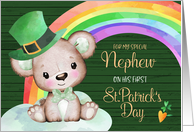Teddy Bear and Rainbow Special Nephew’s First St. Patrick’s Day card