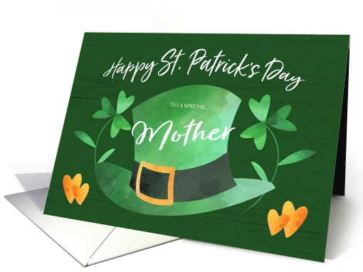 Lucky Hat and Shamrock Happy St. Patrick's Day for Mother card