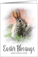Easter Bunny and Easter Blessings for Father card