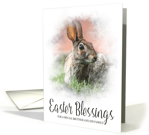 Easter Bunny and Easter Blessings for Brother and His Family card